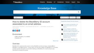 
                            4. How to delete the BlackBerry ID account associated to an email address