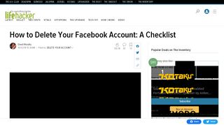 
                            8. How to Delete Your Facebook Account: A Checklist - Lifehacker