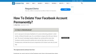 
                            11. How To Delete Your Facebook Account Permanently - Fossbytes
