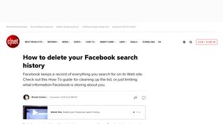 
                            8. How to delete your Facebook search history - CNET
