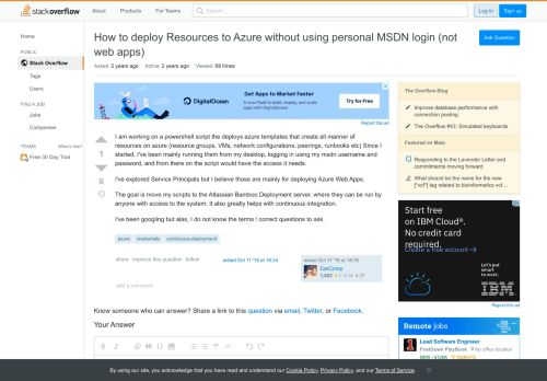 
                            11. How to deploy Resources to Azure without using personal MSDN login ...