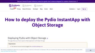 
                            5. How to deploy the Pydio InstantApp with Object Storage - Scaleway