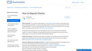 
                            4. How to Deposit Checks – Seamless Chex