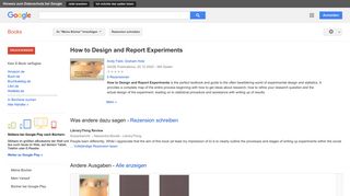 
                            10. How to Design and Report Experiments