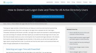 
                            11. How to Detect Last Logon Date and Time for All Active Directory Users