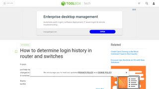 
                            7. How to determine login history in router and switches - IT Toolbox
