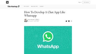 
                            12. How To Develop A Chat App Like Whatsapp – The Startup – Medium