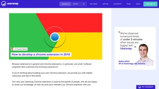 
                            3. How To Develop A Chrome Extension in 2018! - Usersnap