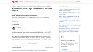 
                            3. How to disable a 'Login with Facebook' Instagram account - Quora