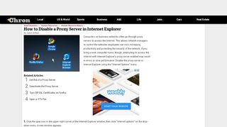 
                            8. How to Disable a Proxy Server in Internet Explorer | Chron.com