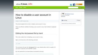 
                            6. How to disable a user account in Linux | All about Linux