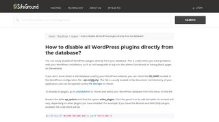 
                            9. How to disable all WordPress plugins directly from the database?