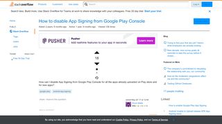 
                            8. How to disable App Signing from Google Play Console - Stack Overflow