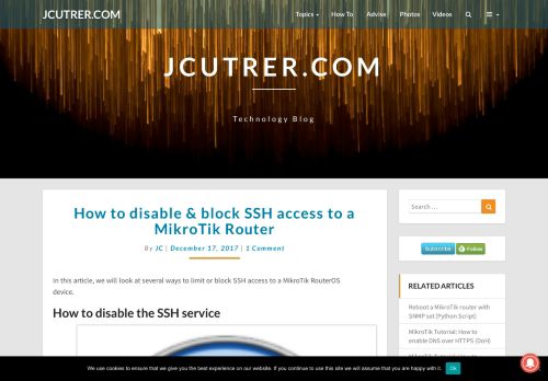 
                            7. How to disable & block SSH access to a MikroTik Router - jcutrer.com