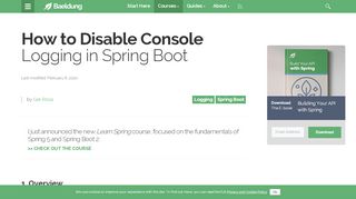 
                            8. How to Disable Console Logging in Spring Boot | Baeldung
