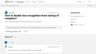 
                            2. How to disable face-recognition from startup of comptuer ...