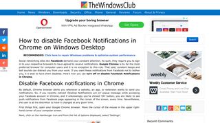 
                            6. How to disable Facebook Notifications in Chrome ... - The Windows Club