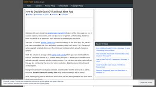 
                            3. How to Disable GameDVR without Xbox App - Error Fixer
