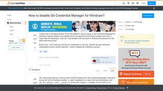 
                            10. How to disable Git Credential Manager for Windows? - Stack Overflow