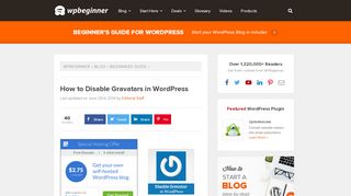 
                            11. How to Disable Gravatars in WordPress - WPBeginner