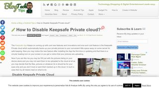 
                            9. How to Disable Keepsafe Private cloud? - BlogTechTips