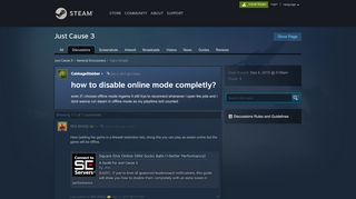 
                            2. how to disable online mode completly? :: Just Cause 3 General ...