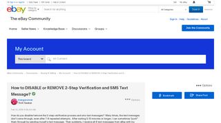 
                            2. How to DISABLE or REMOVE 2-Step Verification and S... - The eBay ...