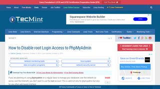 
                            7. How to Disable root Login Access to PhpMyAdmin - Tecmint