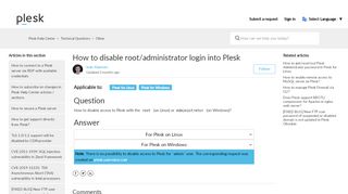 
                            4. How to disable root/administrator login into Plesk – Plesk Help Center