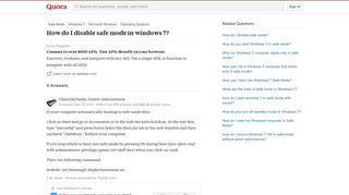 
                            8. How to disable safe mode in windows 7 - Quora