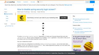 
                            1. How to disable spring-security login screen? - Stack Overflow