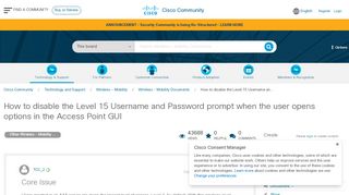 
                            2. How to disable the Level 15 Username an... - Cisco Community