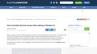
                            4. How to disable the lock screen after waking in Windows 8