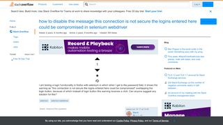 
                            10. how to disable the message this connection is not secure the ...