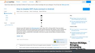 
                            11. How to disable WIFI Auto-connect in Android - Stack Overflow