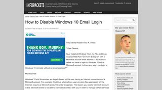 
                            12. How to Disable Windows 10 Email Login | www.infopackets.com