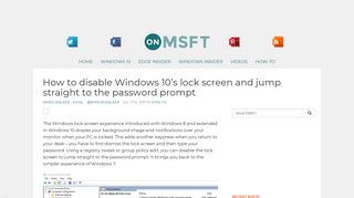 
                            5. How to disable Windows 10's lock screen and jump straight to the ...