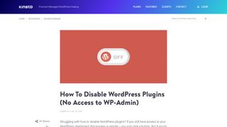 
                            6. How To Disable WordPress Plugins (No Access to WP-Admin) - Kinsta
