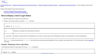 
                            5. How to Display a User's Login Status (System Administration Guide ...