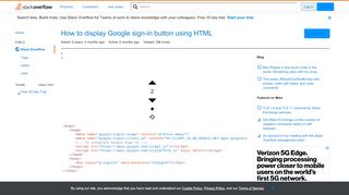 
                            2. How to display Google sign-in button using HTML - Stack ...