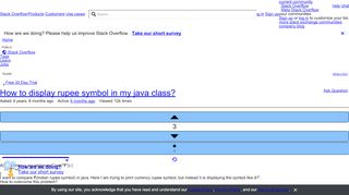 
                            10. How to display rupee symbol in my java class? - Stack Overflow