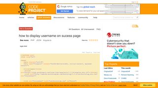 
                            4. how to display username on sucess page - CodeProject