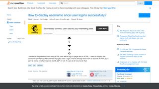 
                            1. How to display username once user logins successfully? - Stack ...