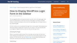 
                            13. How to Display Wordpress Login Form in the Sidebar - SpiceWP