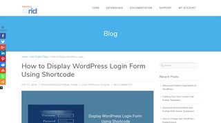 
                            8. How to Display WordPress Login Form Using Shortcode - ProfileGrid