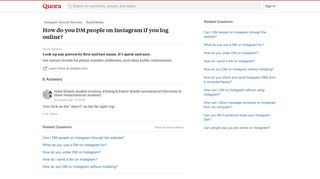 
                            6. How to DM people on Instagram if you log online - Quora