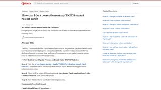 
                            13. How to do a correction on my TNPDS smart ration card - Quora