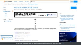 
                            2. How to do an Alter in SQL Cursor - Stack Overflow