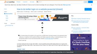 
                            8. how to do twitter login on a website javascript - Stack Overflow