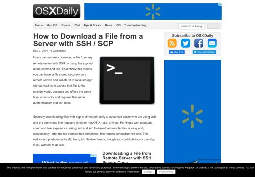 
                            9. How to Download a File from a Server with SSH / SCP - OSXDaily